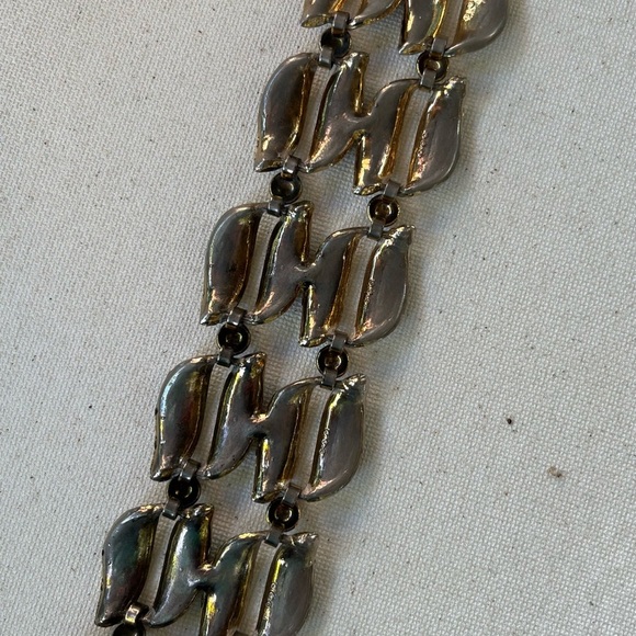 Elegant Gold and Silver Leaf Bracelet - Picture 2 of 4